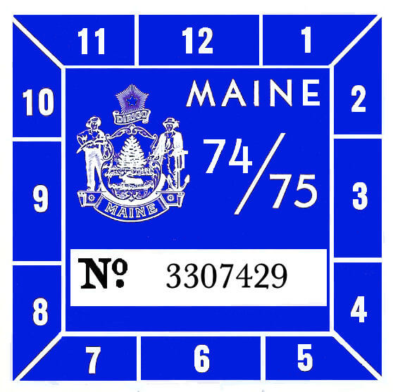 (image for) 1974-75 Maine Inspection Sticker